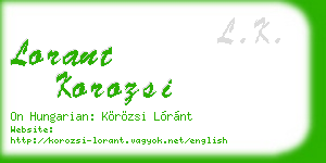lorant korozsi business card