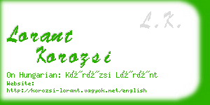 lorant korozsi business card